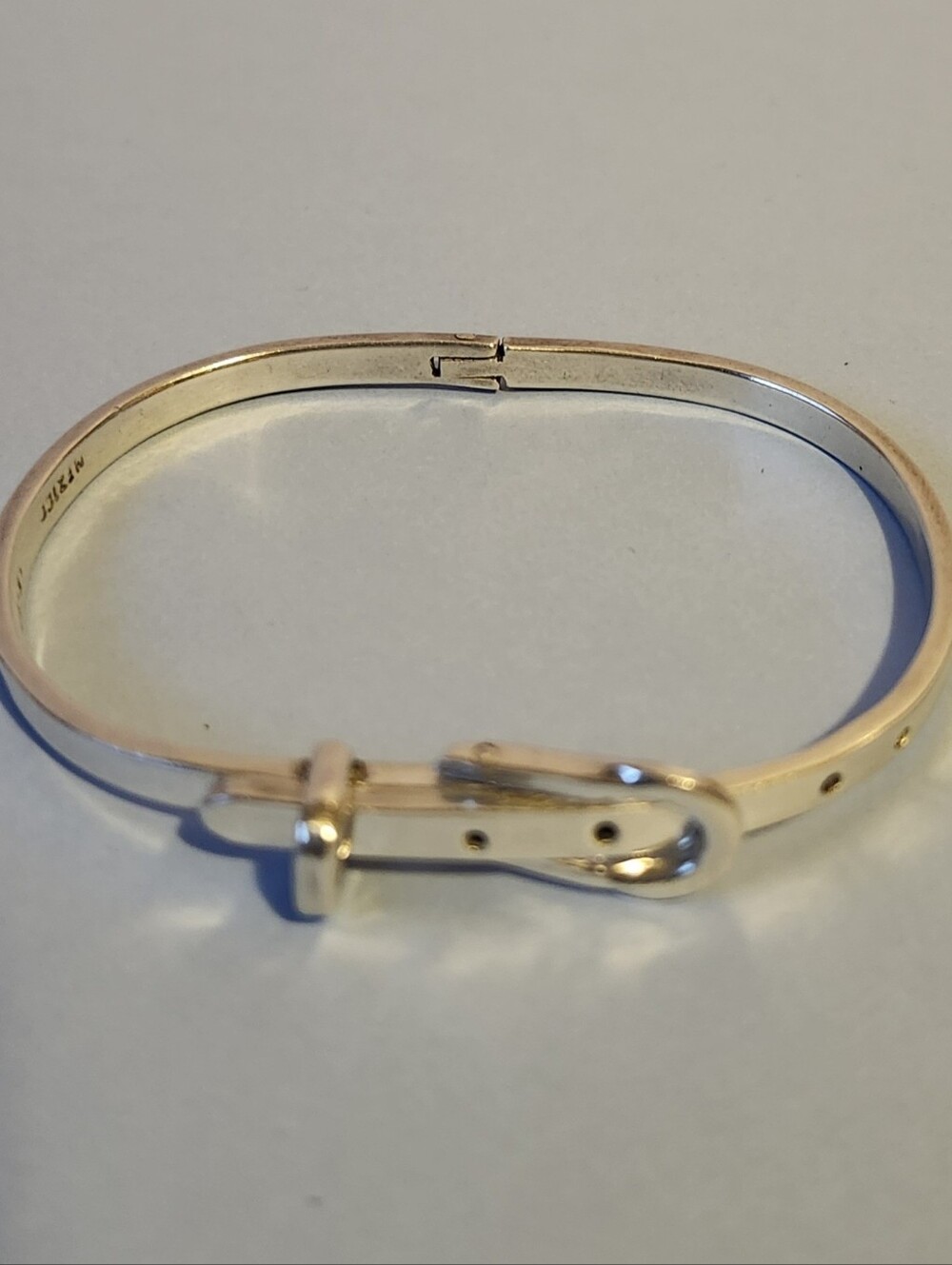 Vintage Mexico 925 Sterling Silver Belt Buckle Bangle Bracelet 15.41 GRAMS